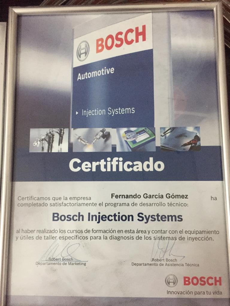 certificado Servicio Técnico Diesel Bosch